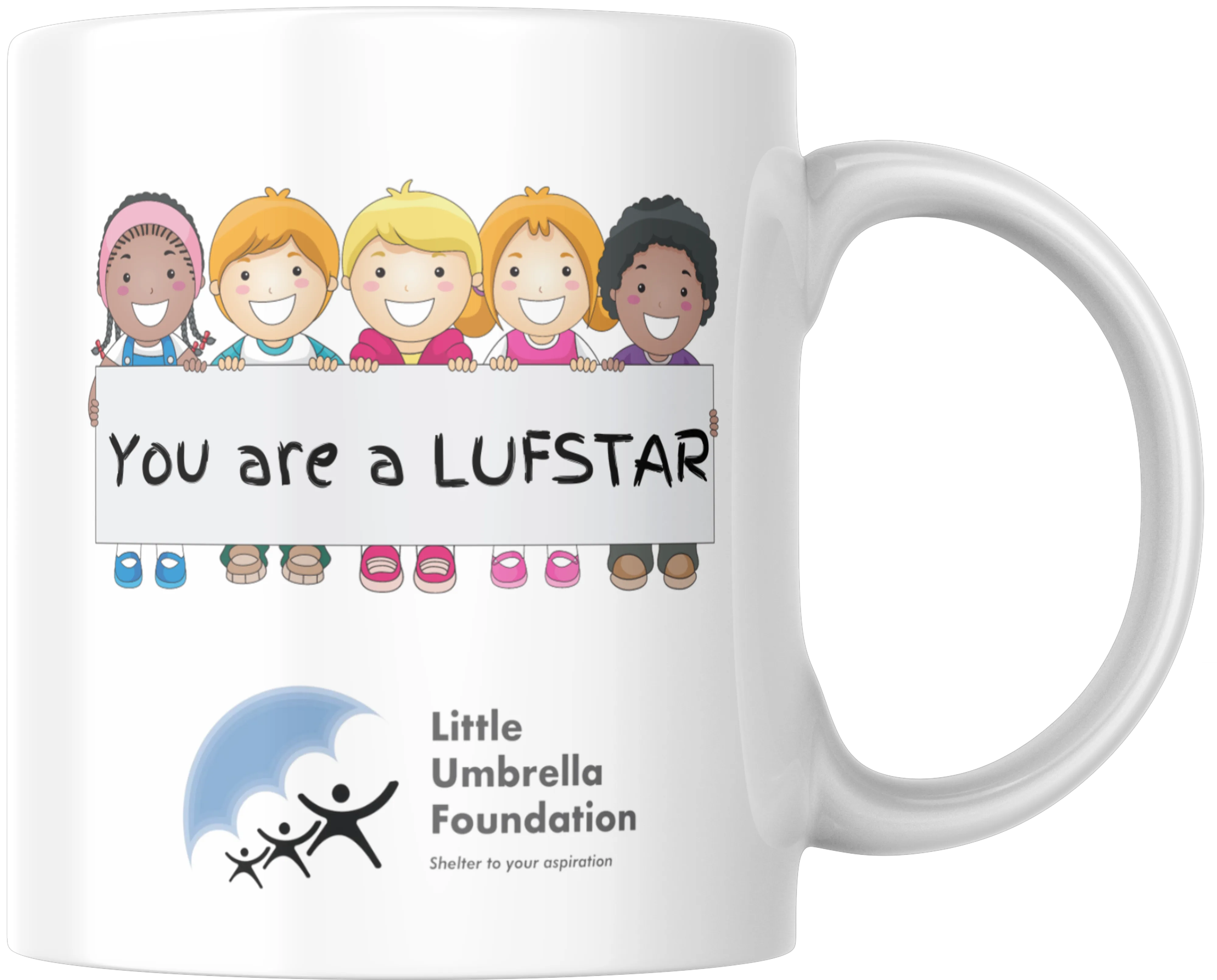 LUFSTAR: White Ceramic Mug - Sip for a Brighter Future - Image 2