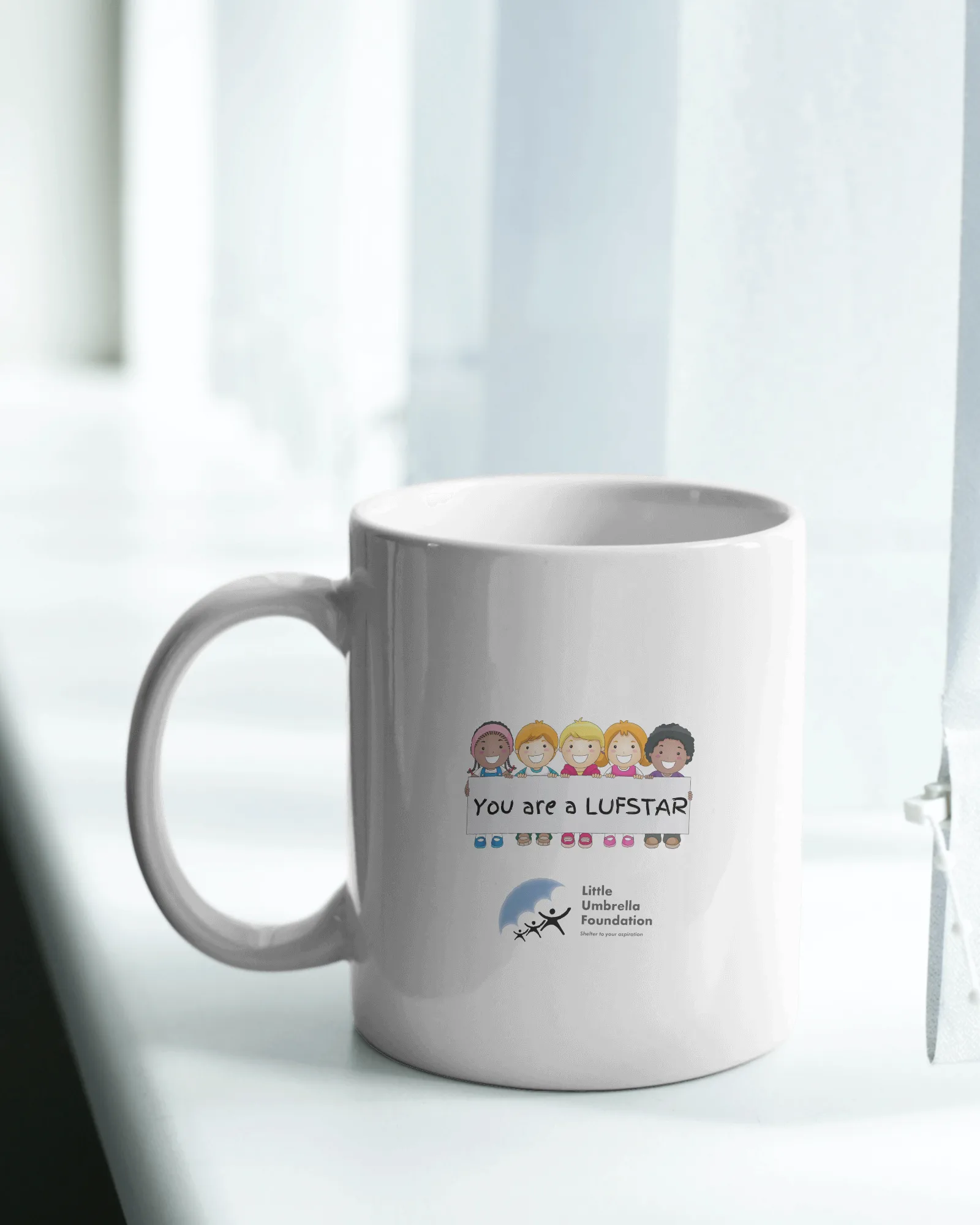 LUFSTAR: White Ceramic Mug - Sip for a Brighter Future - Image 5