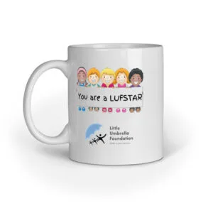 LUFSTAR: White Ceramic Mug - Sip for a Brighter Future