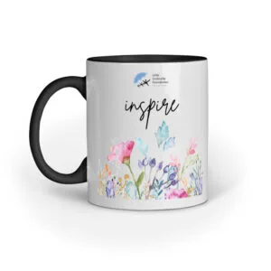 INSPIRE CERAMIC COFFEE MUG - LITTLE UMBRELLA FOUNDATION (WHITE/BLACK)