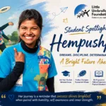 Hempushpa, a Miranda House student and frisbee champion, featured by Little Umbrella Foundation for her inspiring journey of discipline, humility, and leadership.