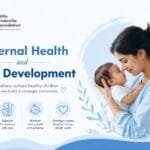 A mother lovingly interacting with her infant, symbolizing the connection between maternal health, emotional wellbeing, and healthy child development